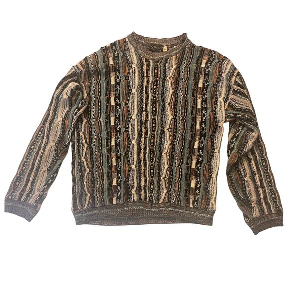 Vintage 90's Coogi Australia Knit Textured Sweater XXL - Picture 1 of 10
